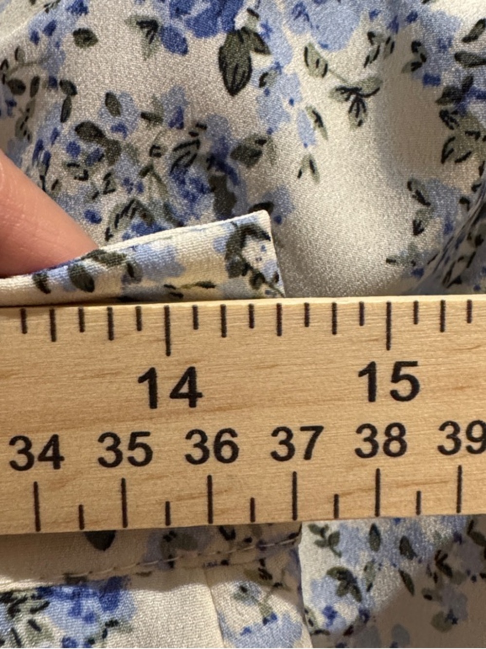 SHEIN Cream Maxi Skirt with Blue Floral Print and Side Slit - Picture 5 of 5